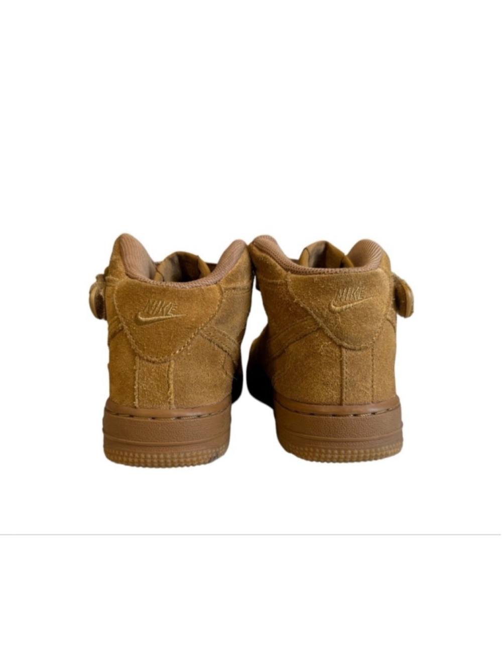 Nike Kids Force 1 Mid Wheat Suede Gum Soles [859337-701] Size 2Y - Picture 2 of 8